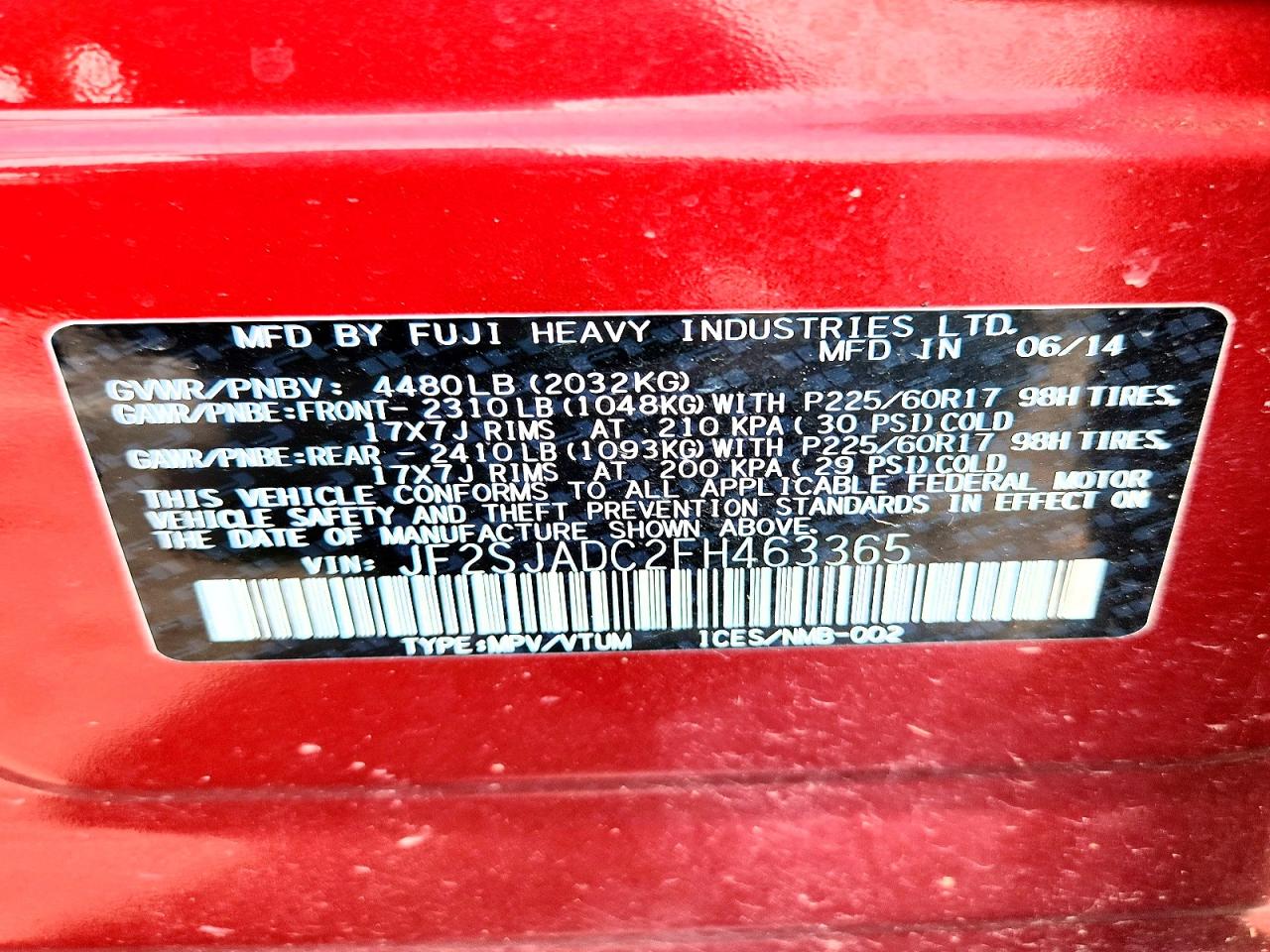 2015 SUBARU FORESTER 2.5I PREMIUM photo 37