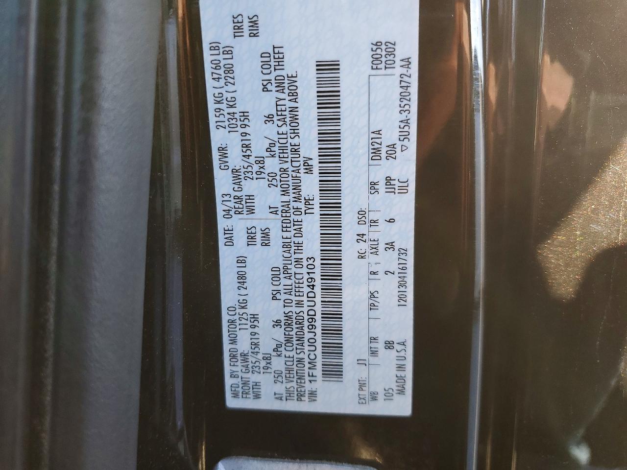 2013 FORD ESCAPE TITANIUM photo 14