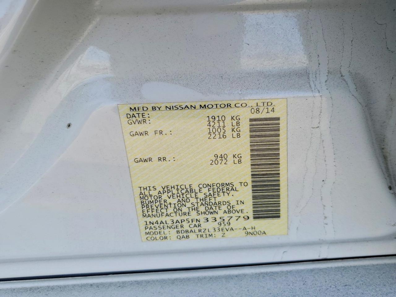 2015 NISSAN ALTIMA 2.5 SL photo 23