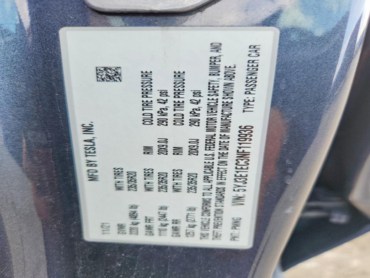 2022 TESLA MODEL 3 photo 34