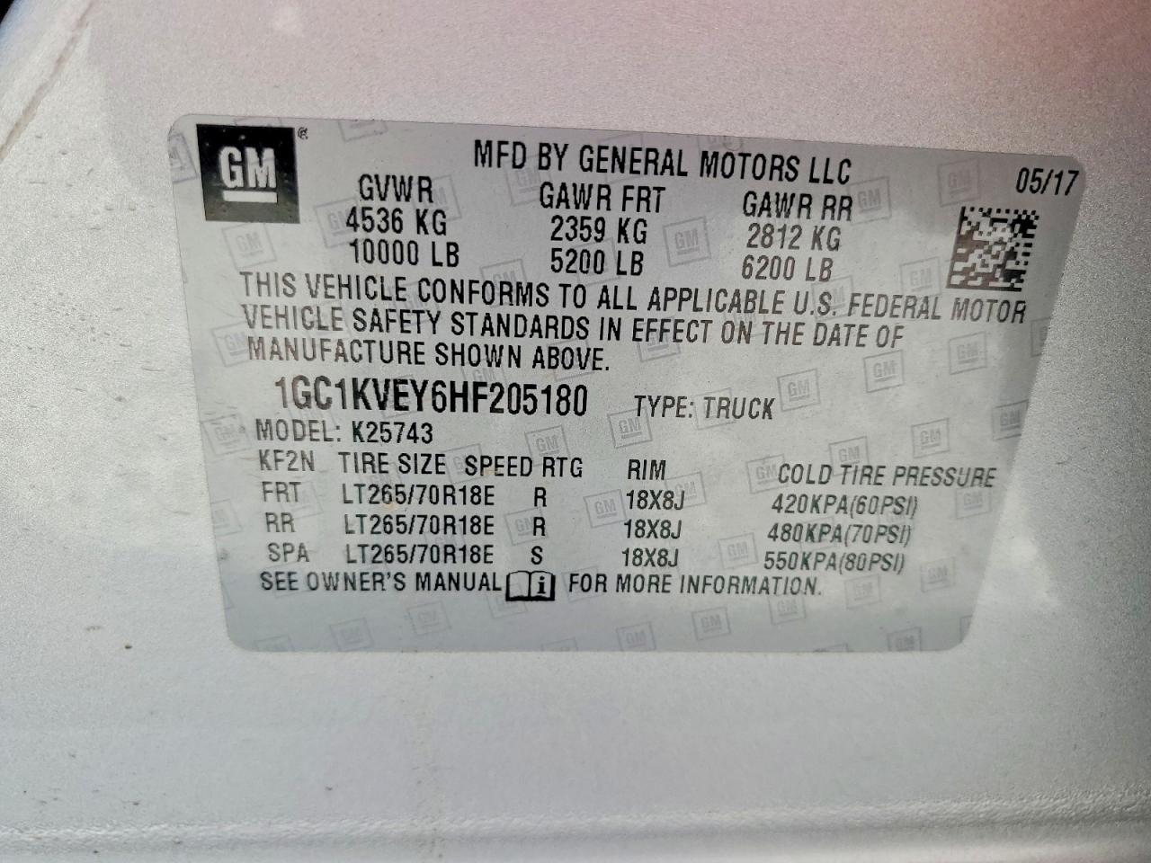 2017 CHEVROLET SILVERADO K2500 HEAVY DUTY LT photo 34