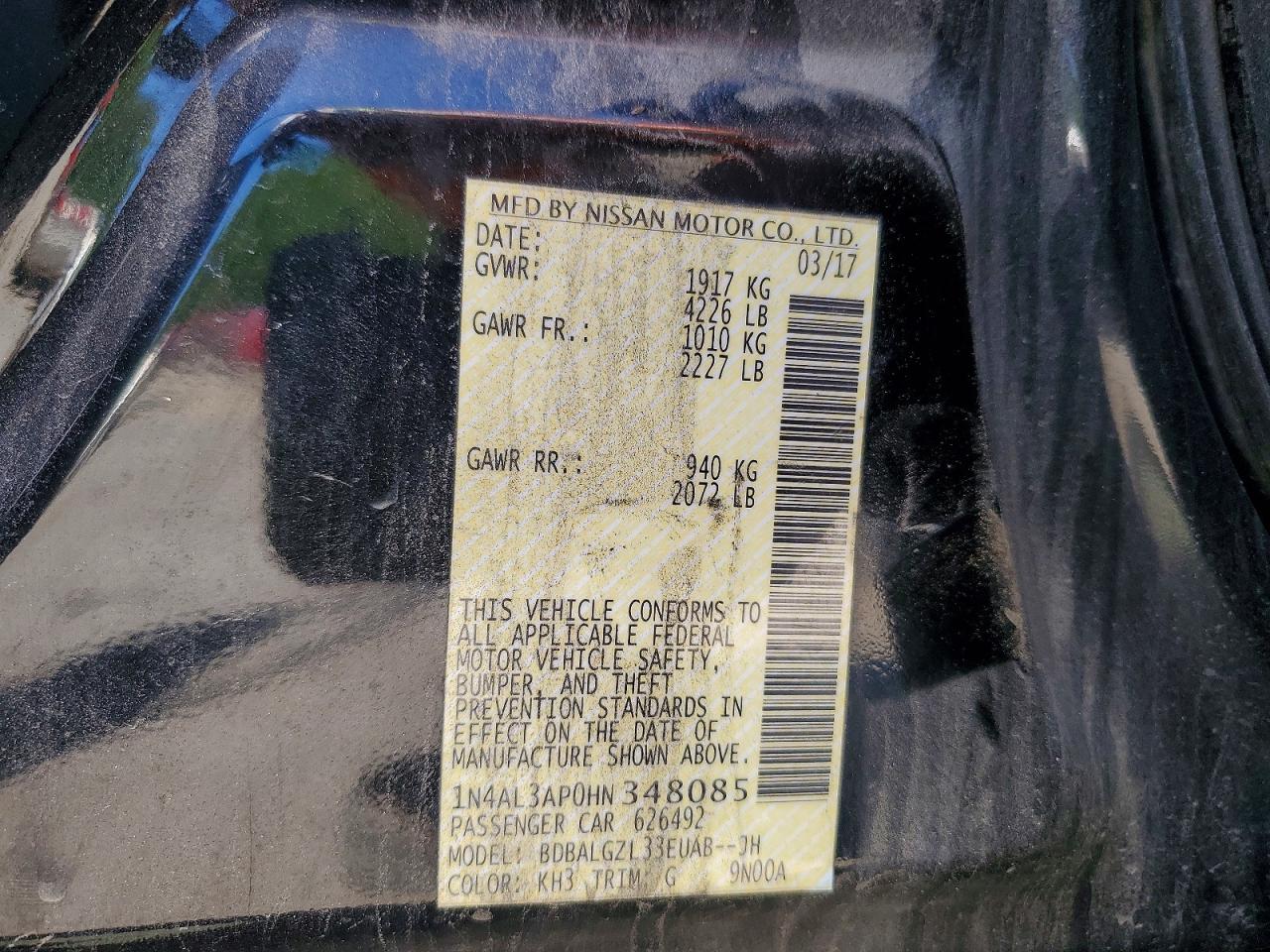 2017 NISSAN ALTIMA 2.5 S photo 34
