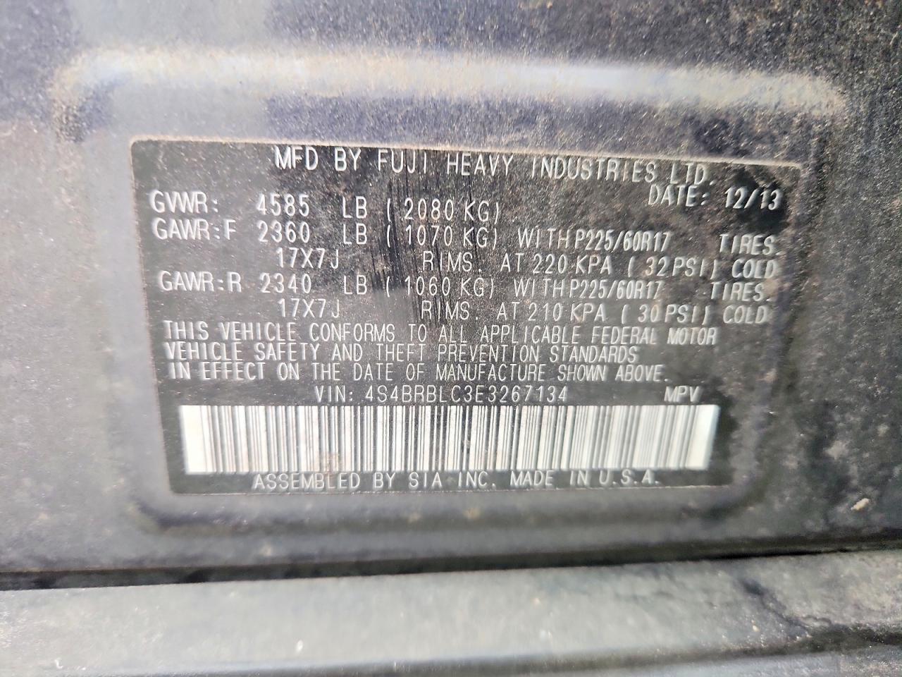 2014 SUBARU OUTBACK 2.5I LIMITED photo 34