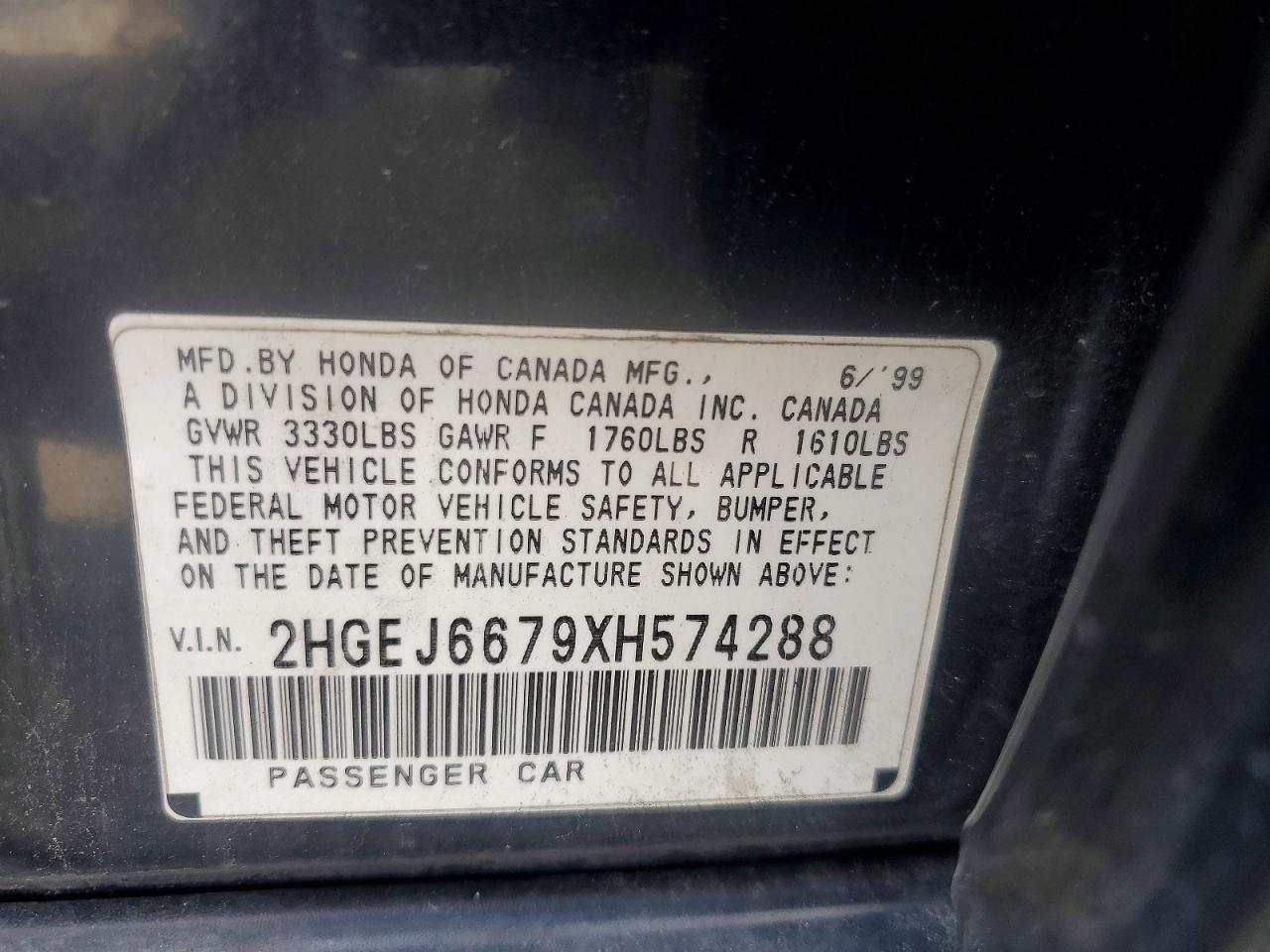 1999 HONDA CIVIC LX photo 34