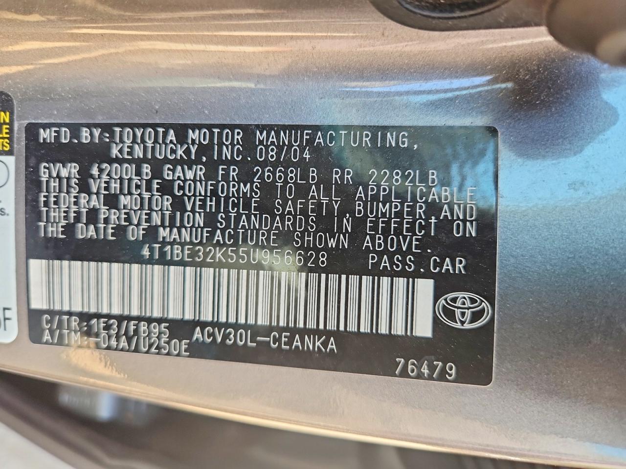 2005 TOYOTA CAMRY LE photo 23