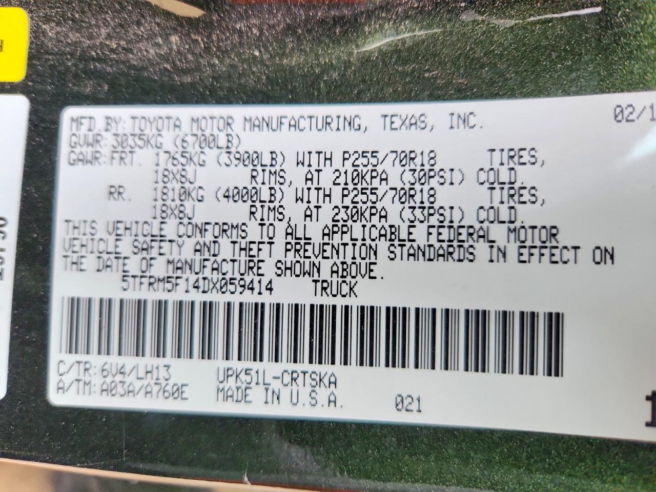 2013 TOYOTA TUNDRA DOUBLE CAB SR5 photo 34