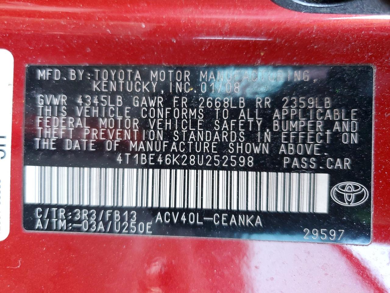 2008 TOYOTA CAMRY LE photo 25