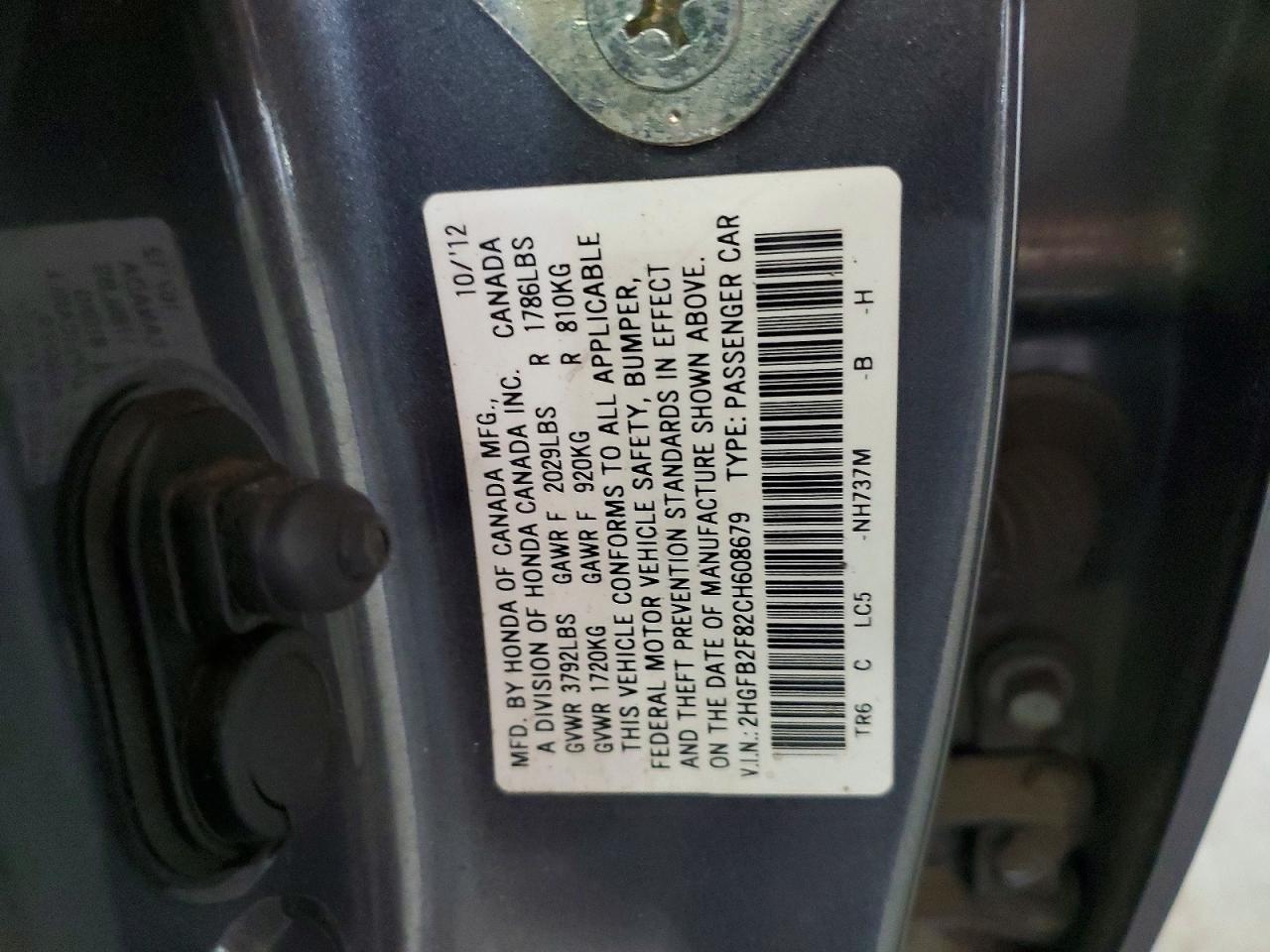 2012 HONDA CIVIC EX photo 34