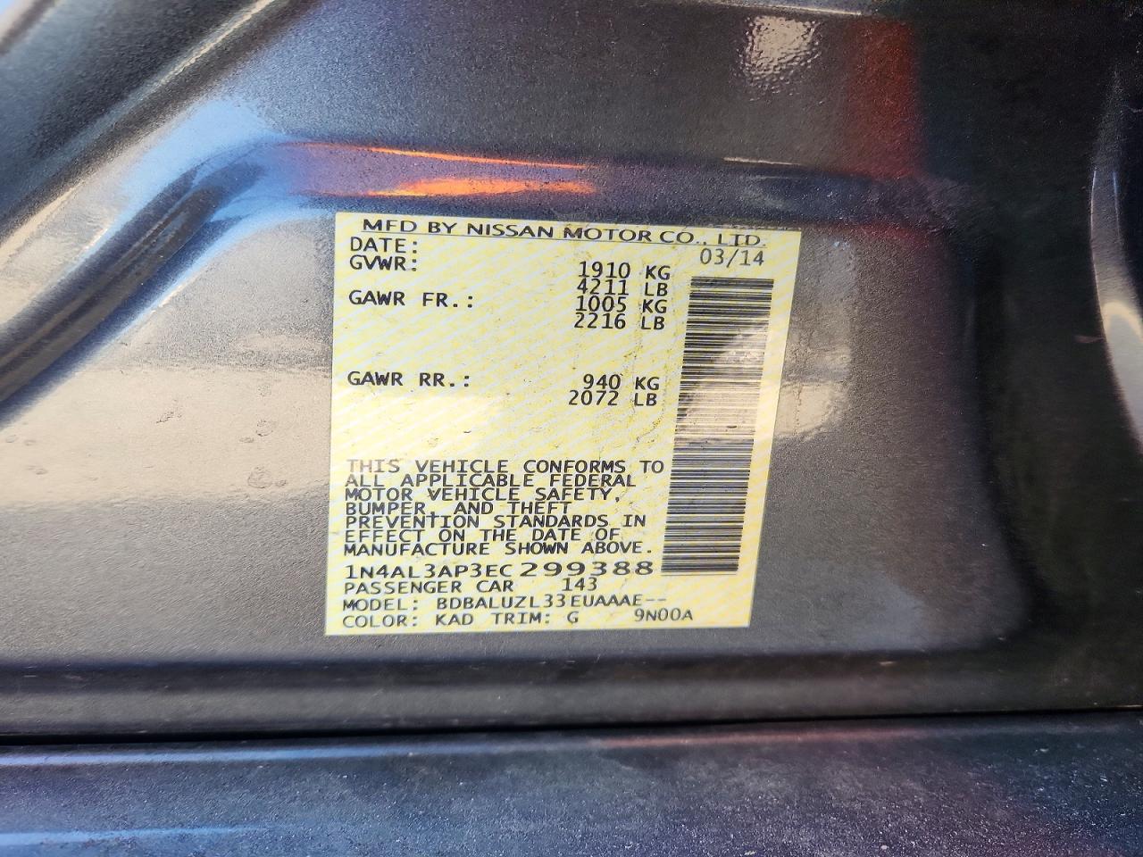 2014 NISSAN ALTIMA 2.5 SV photo 34