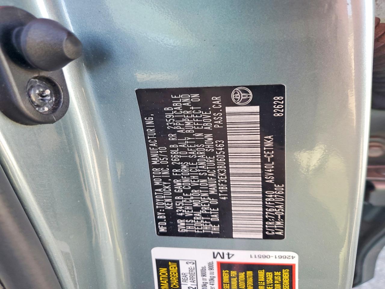 2011 TOYOTA CAMRY LE photo 23