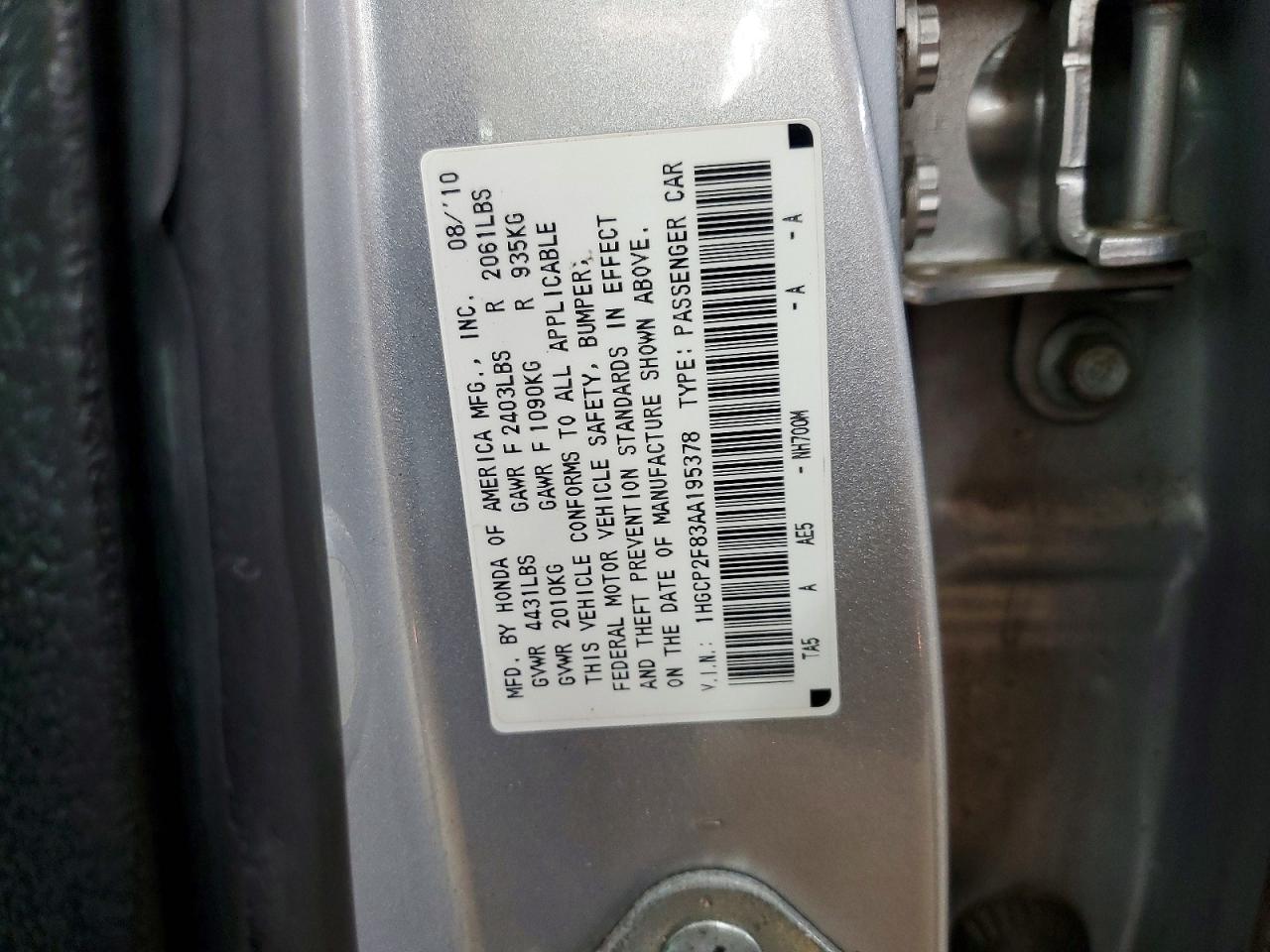 2010 HONDA ACCORD EXL photo 34