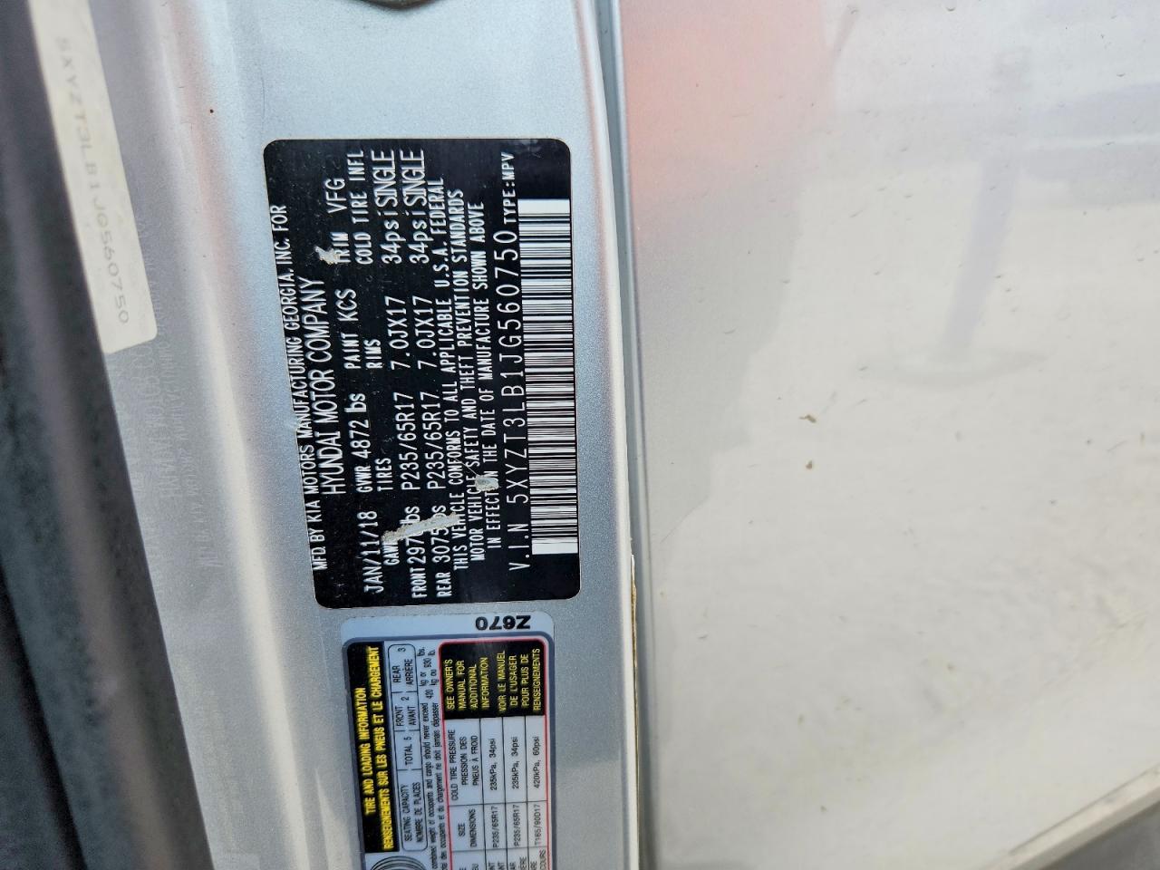 2018 HYUNDAI SANTA FE SPORT 2.4L photo 37