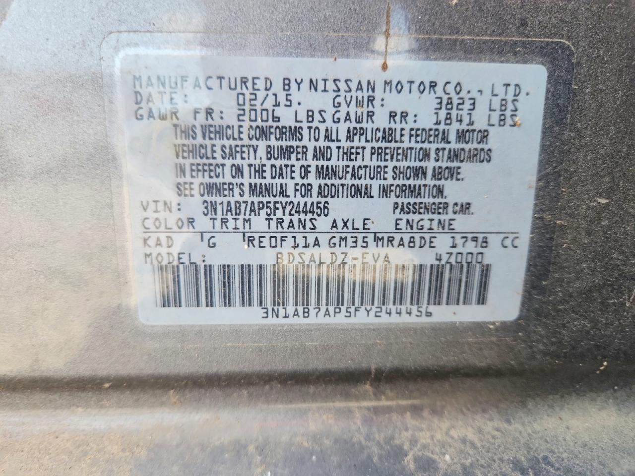 2015 NISSAN SENTRA SV photo 34