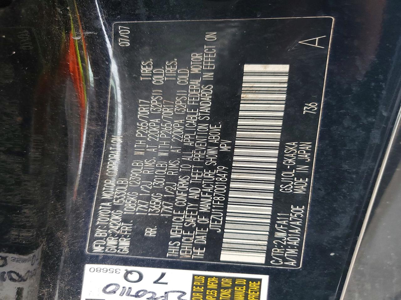 2007 TOYOTA FJ CRUISER BASE photo 12