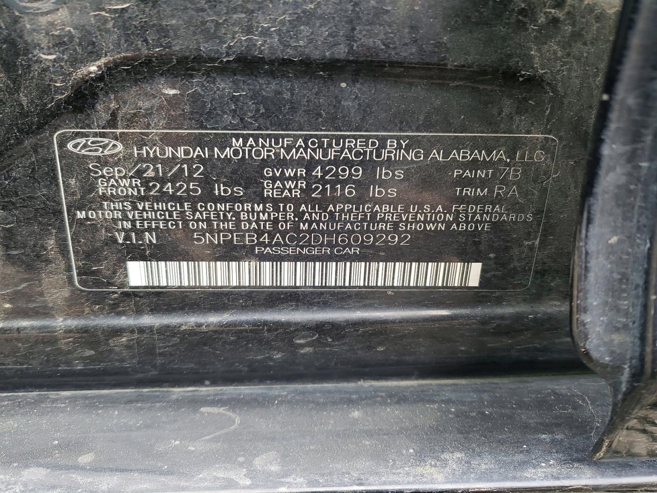 2013 HYUNDAI SONATA GLS photo 23