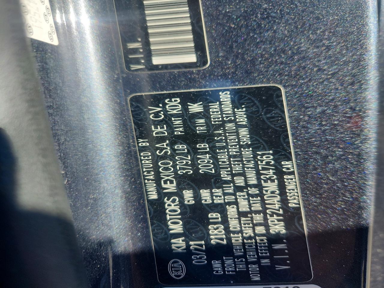 2021 KIA FORTE LXS photo 23
