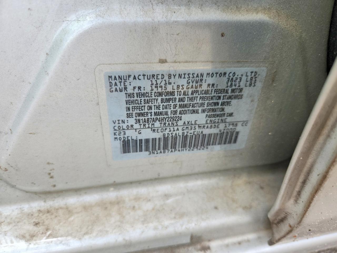 2017 NISSAN SENTRA S photo 23