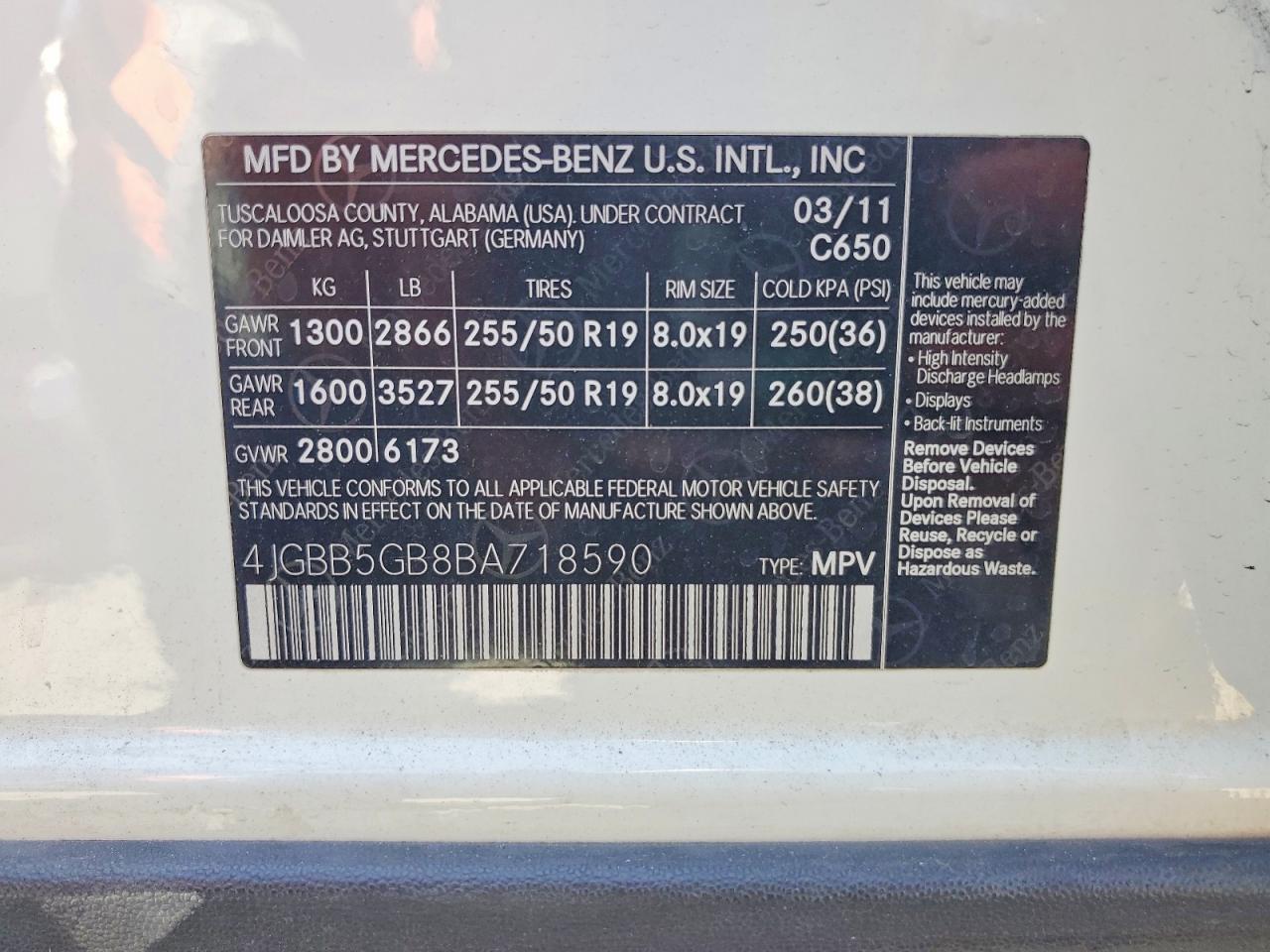 2011 MERCEDES-BENZ ML 350 photo 40