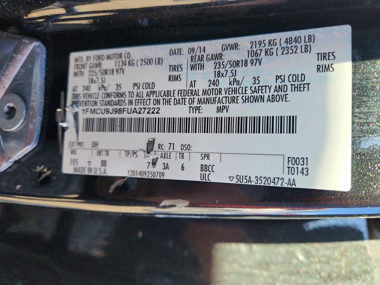 2015 FORD ESCAPE TITANIUM photo 13