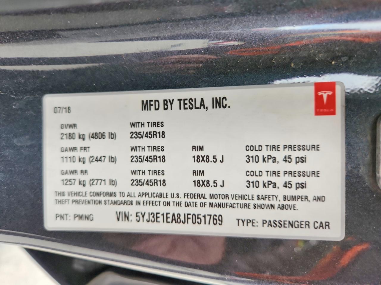 2018 TESLA MODEL 3 photo 25