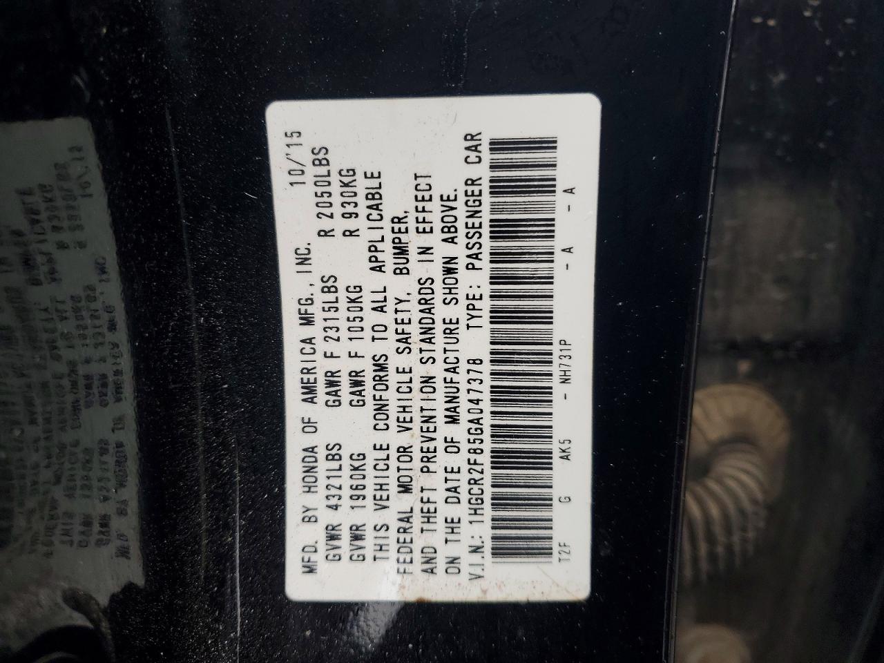2016 HONDA ACCORD EXL photo 37