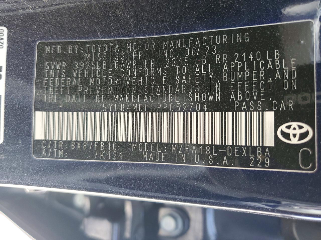 2023 TOYOTA COROLLA LE photo 37
