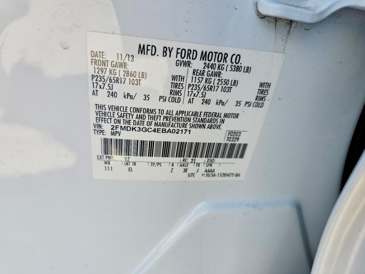2014 FORD EDGE SE photo 37