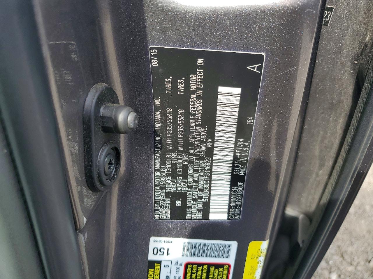 2015 TOYOTA SIENNA XLE 7-PASSENGER photo 25