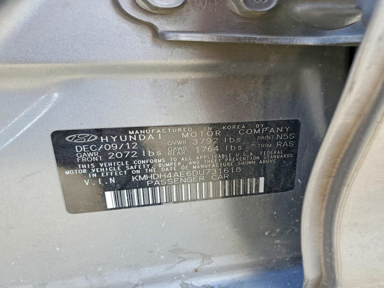 2013 HYUNDAI ELANTRA GLS photo 23