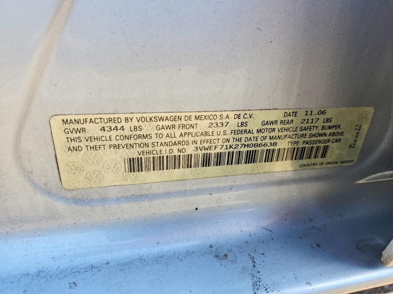 2007 VOLKSWAGEN JETTA WOLFSBURG photo 23