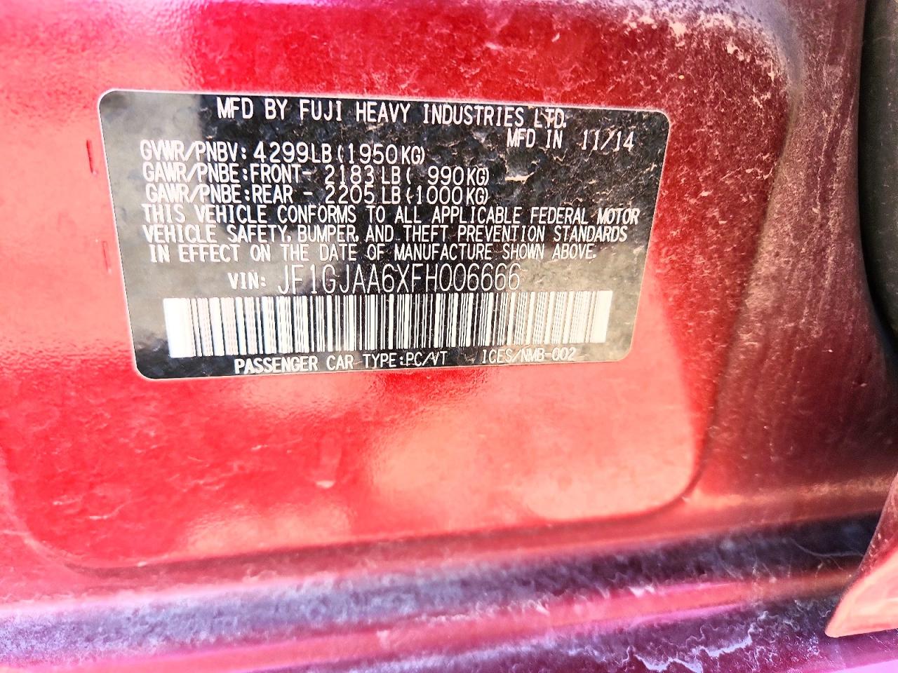 2015 SUBARU IMPREZA photo 12