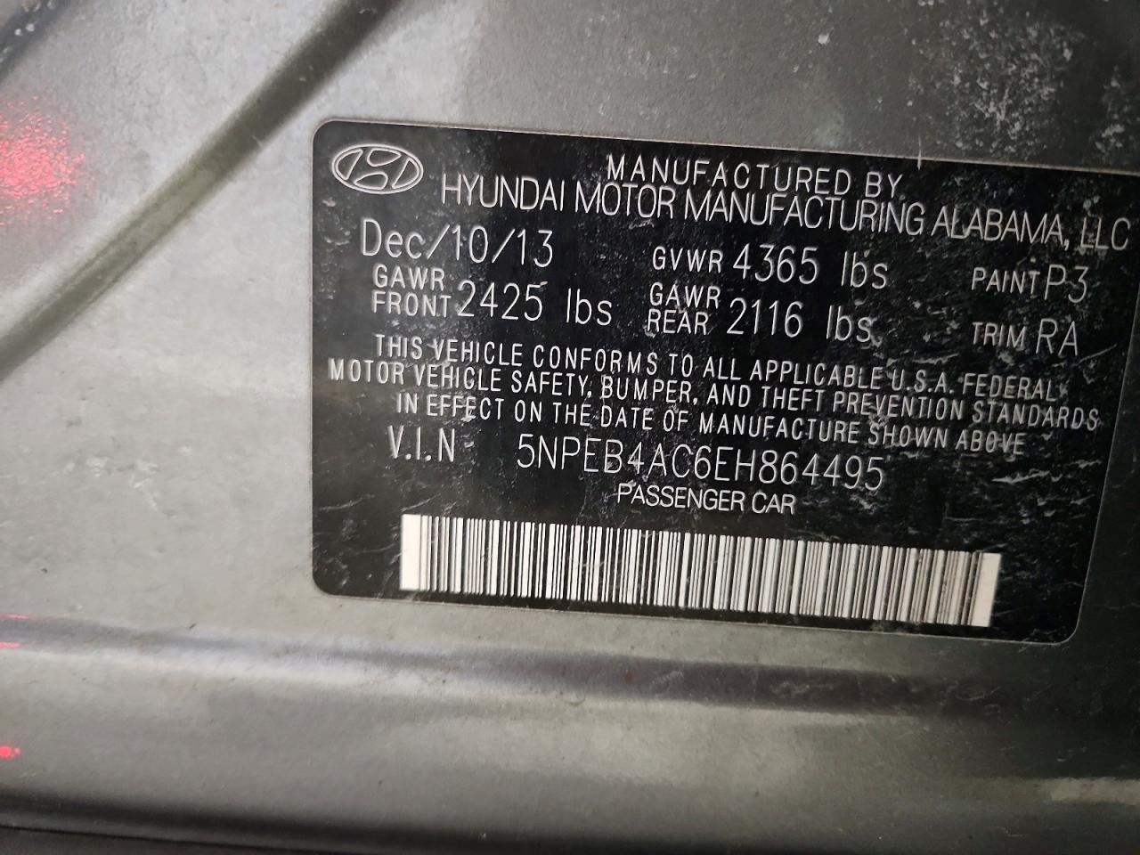 2014 HYUNDAI SONATA GLS photo 23