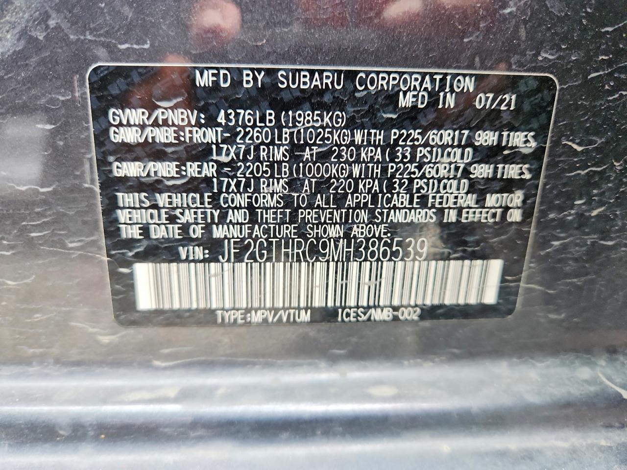 2021 SUBARU CROSSTREK SPORT photo 34
