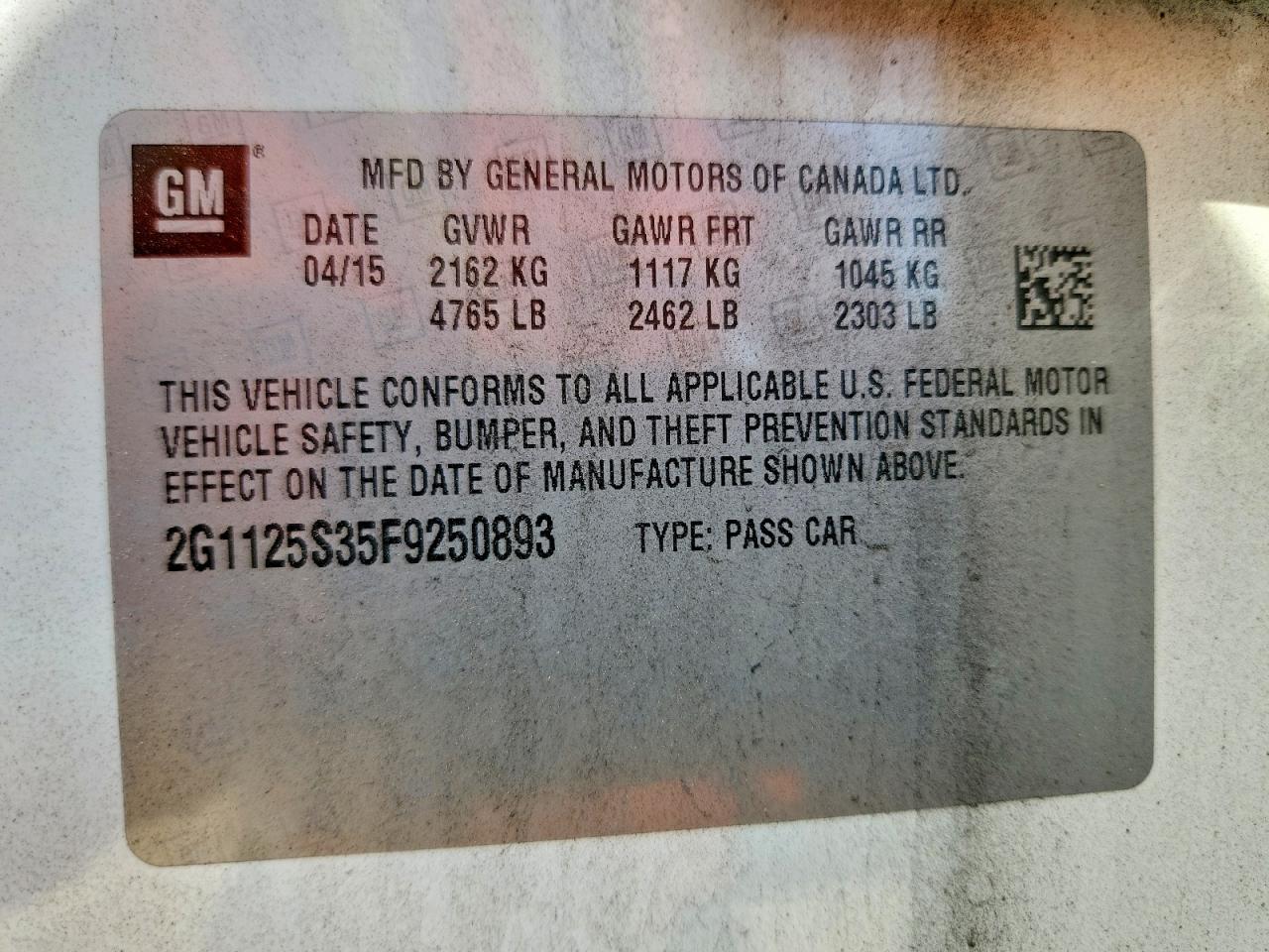 2015 CHEVROLET IMPALA LT photo 23