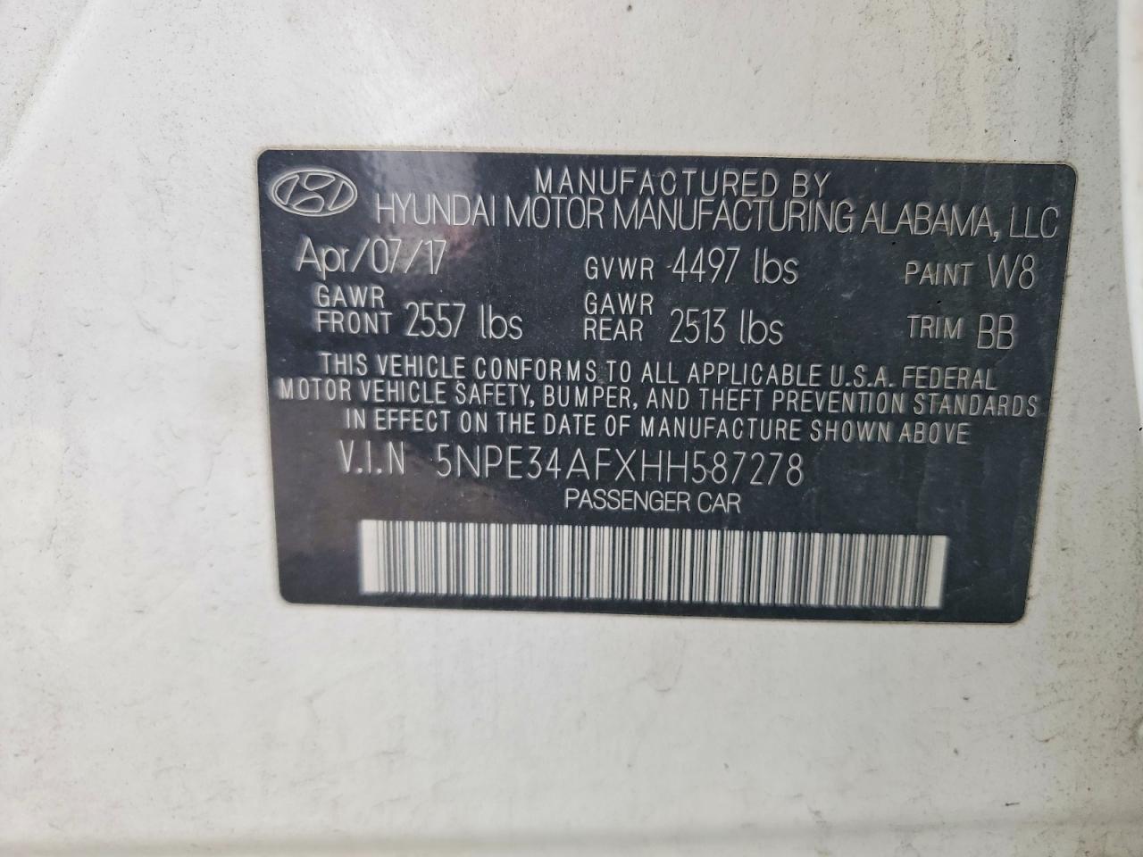 2017 HYUNDAI SONATA SPORT photo 23