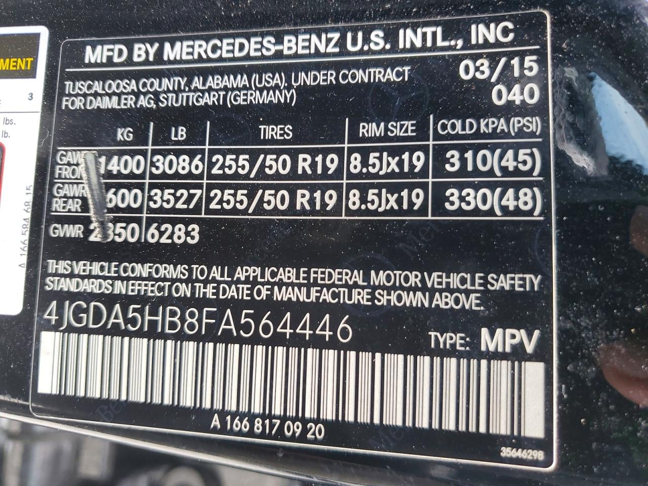 2015 MERCEDES-BENZ ML 350 4MATIC photo 40