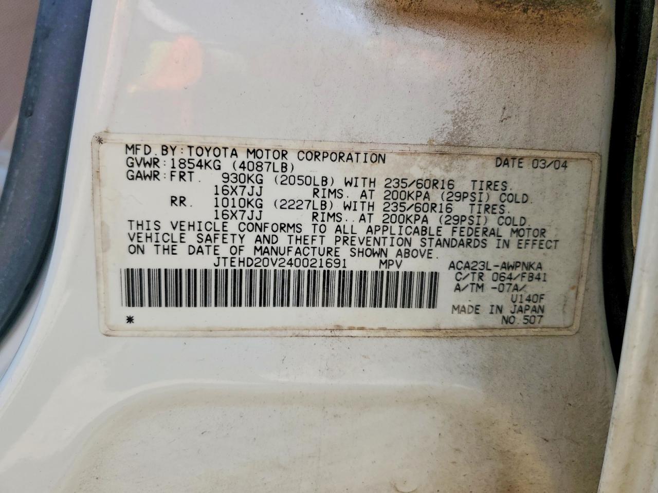 2004 TOYOTA RAV4 BASE photo 37