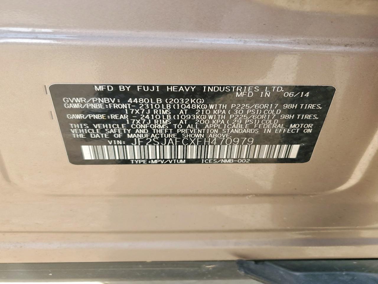 2015 SUBARU FORESTER 2.5I PREMIUM photo 25