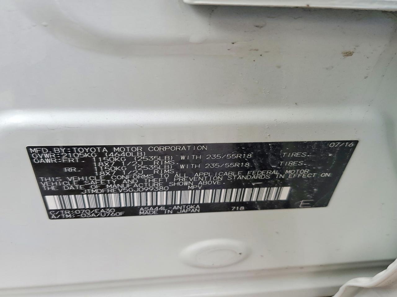 2016 TOYOTA RAV4 LIMITED photo 13