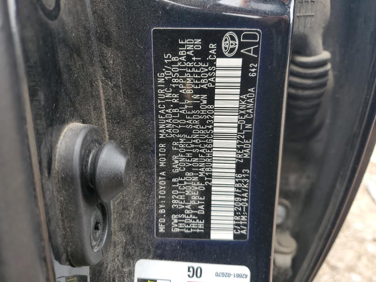 2016 TOYOTA COROLLA LE PLUS photo 12