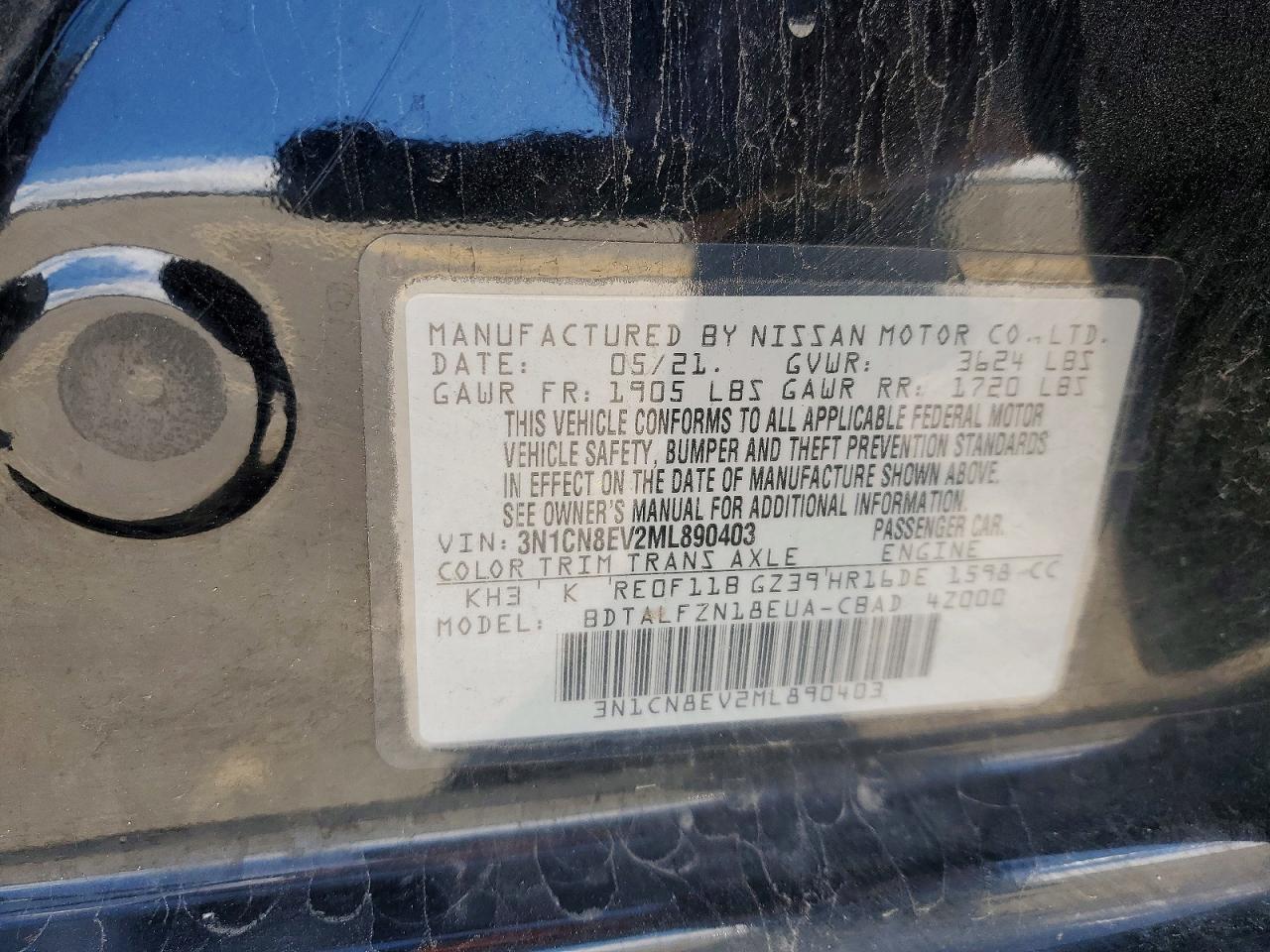 2021 NISSAN VERSA SV photo 12