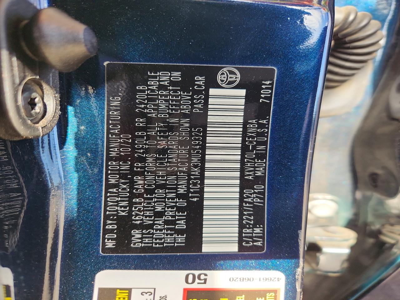 2021 TOYOTA CAMRY LE photo 23
