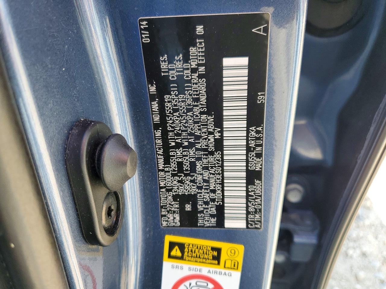 2014 TOYOTA HIGHLANDER LIMITED photo 12