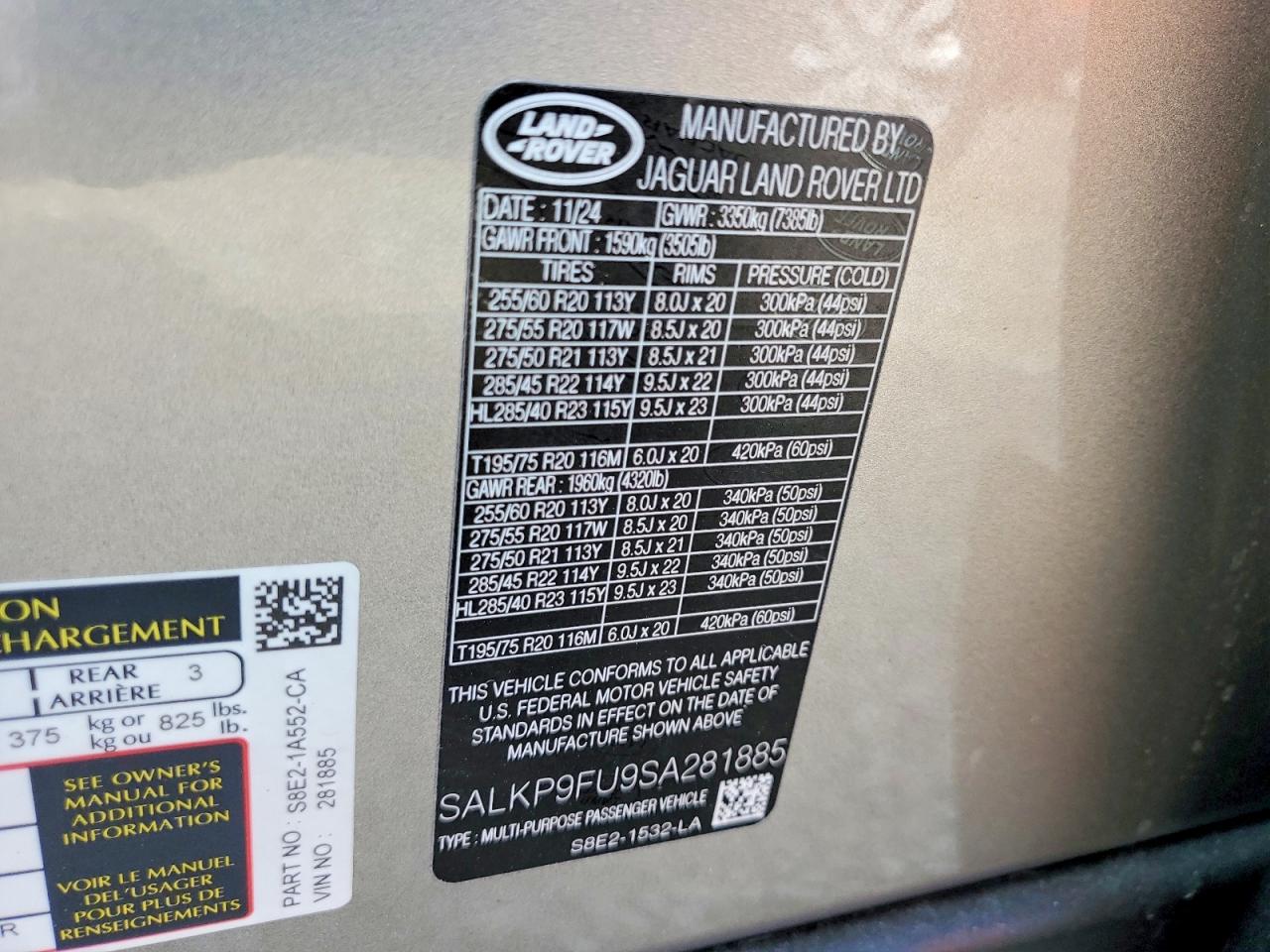 2025 LAND ROVER RANGE ROVER SE photo 13