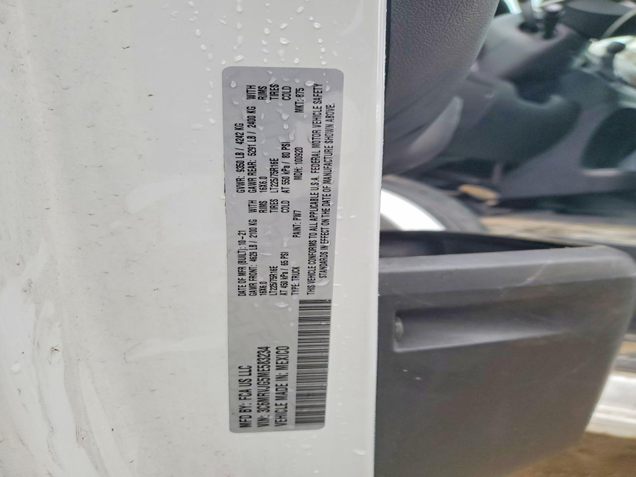 2021 RAM PROMASTER 3500 DELIVERY VAN photo 25