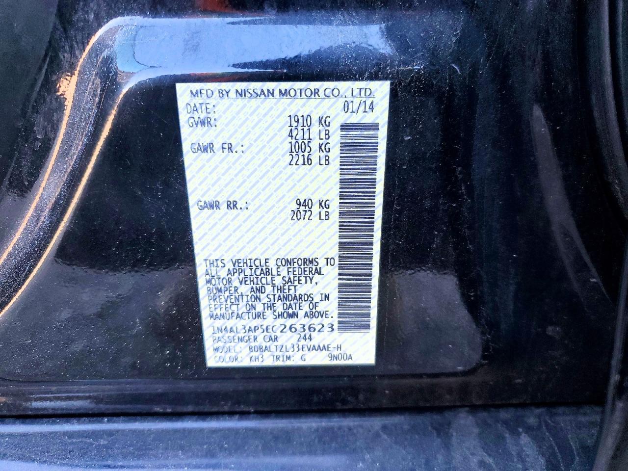2014 NISSAN ALTIMA 2.5 SV photo 23