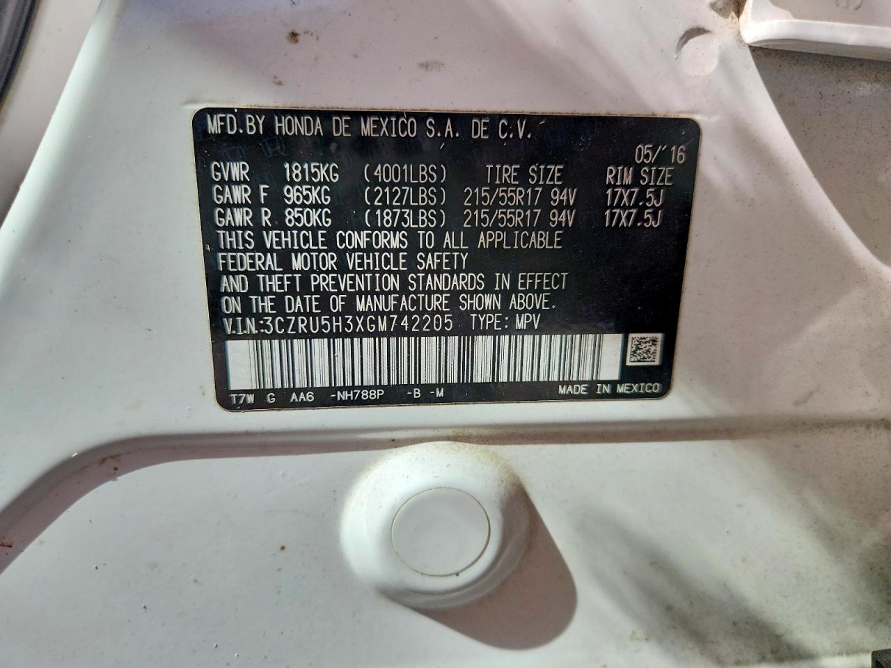 2016 HONDA HR-V LX photo 25
