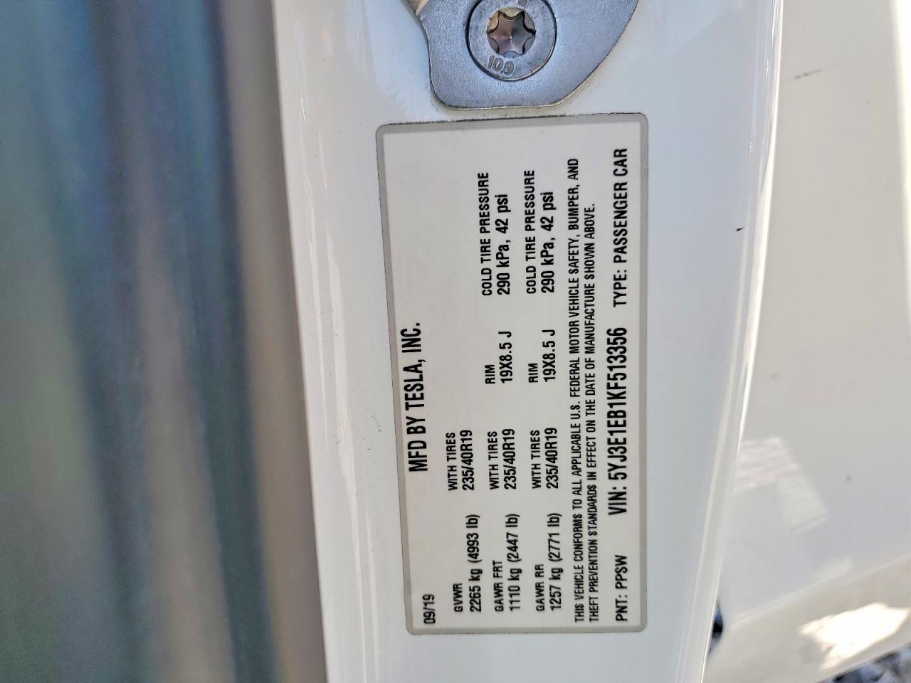 2019 TESLA MODEL 3 photo 23