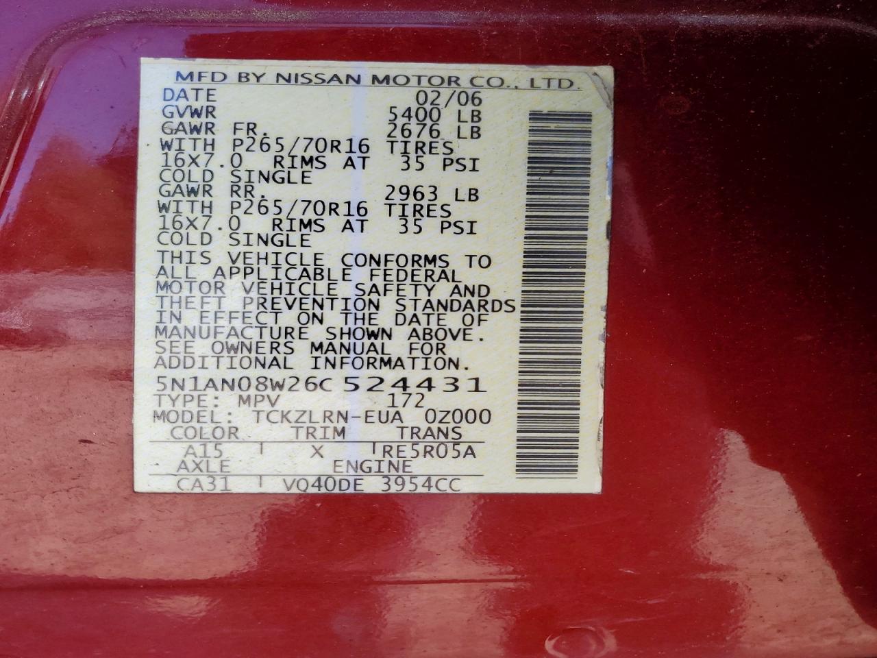 2006 NISSAN XTERRA X photo 25