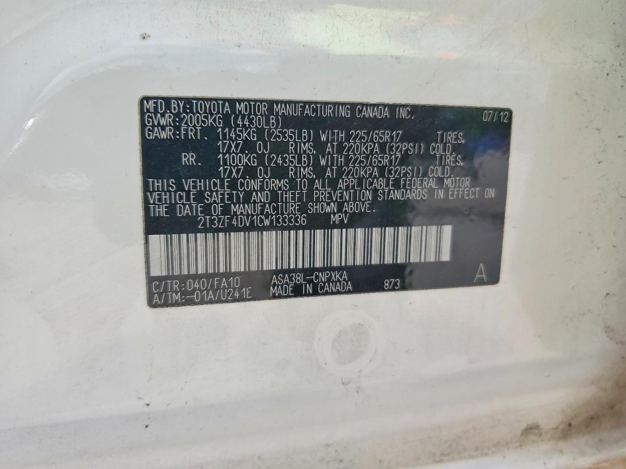 2012 TOYOTA RAV4 BASE photo 25